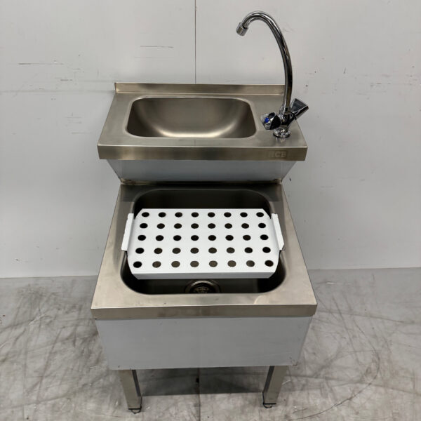 HCB Stainless Steel Double Sink Sink Pouring Tray combi Faucet 50.5 cm Catering
