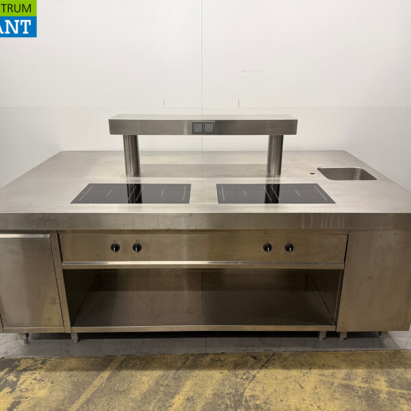 Stainless steel Culion Kitchen Island 2x Induction plates and sink 2x 400V Horeca