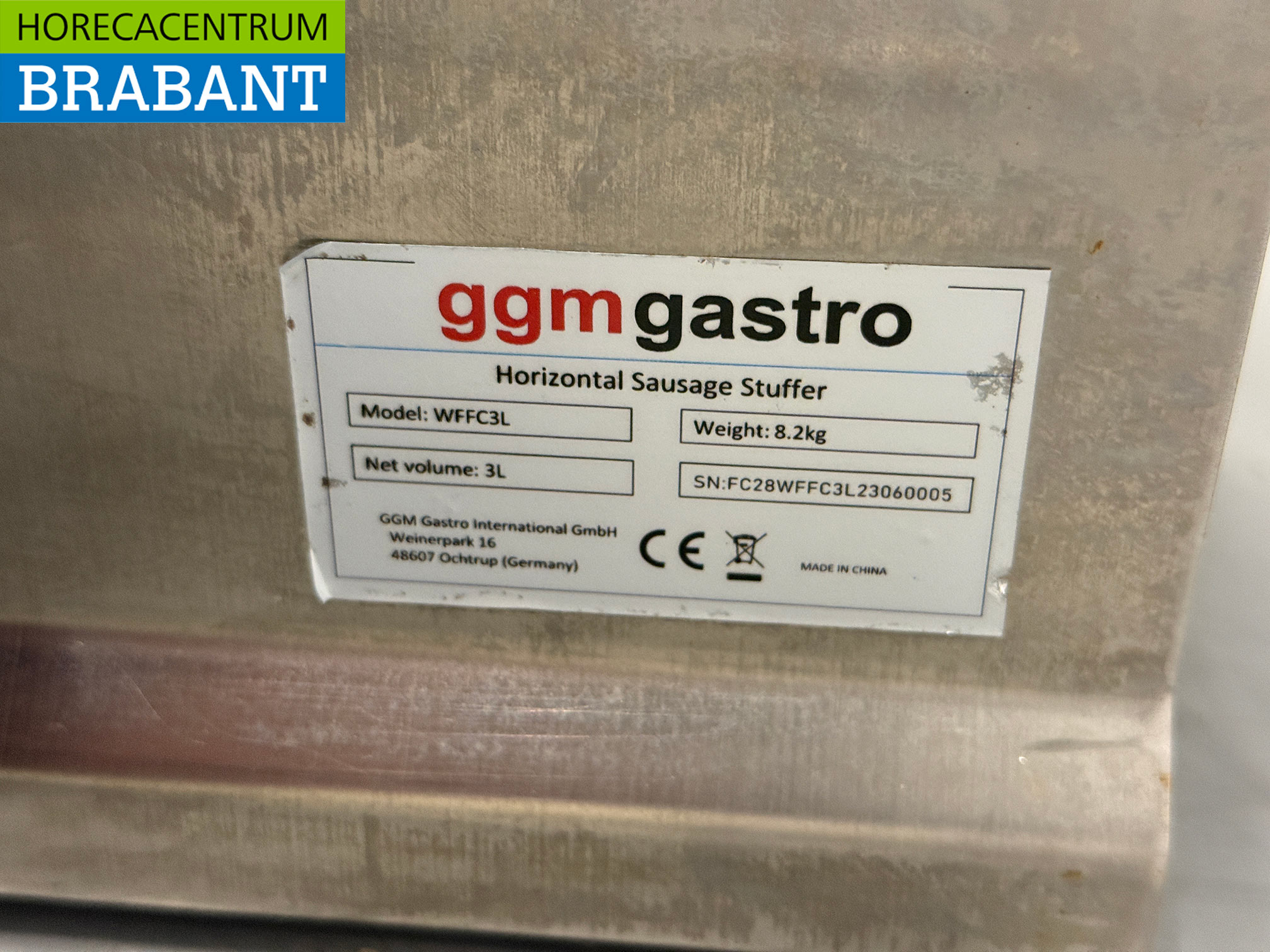 Stainless steel Horizontal stuffing can stopper sausage filler 3 liters Catering Butchery - Image 4