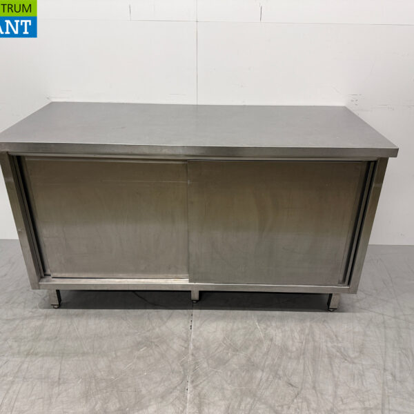 Stainless steel Work cabinet with 2 sliding doors 160 x 70 x 90 cm Catering