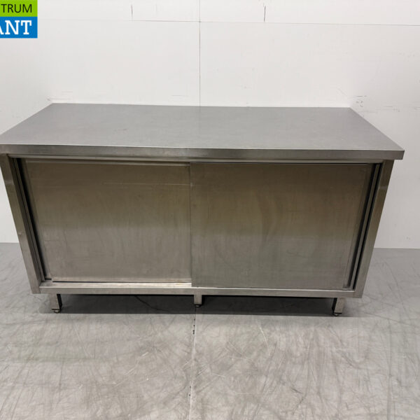 Stainless steel Work cabinet with 2 sliding doors 160 x 70 x 90 cm Catering