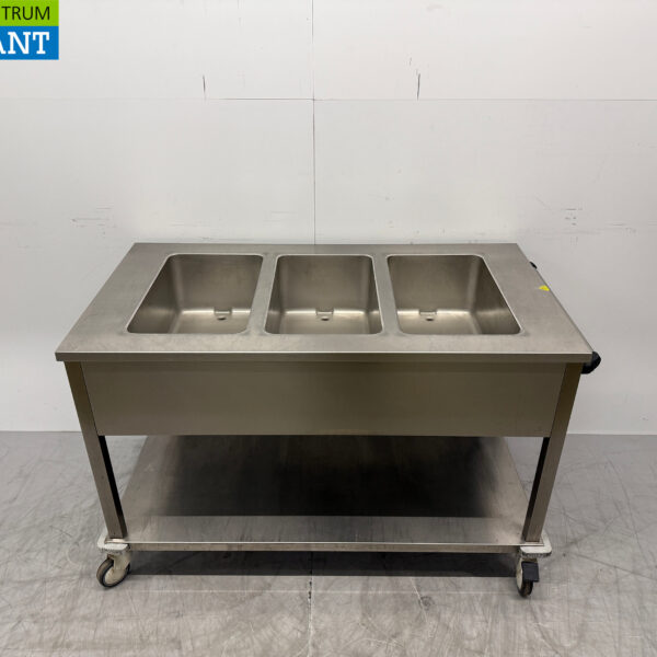 Stainless steel Saro Mobile Bain Marie 3 x 1/1 GN 230V Horeca