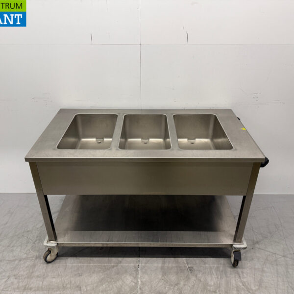 Stainless steel Saro Mobile Bain Marie 3 x 1/1 GN 230V Horeca
