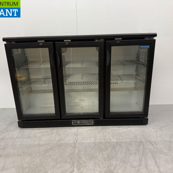 Polar Bar Refrigerator 3 Glass Folding Doors 135 cm 230V Catering