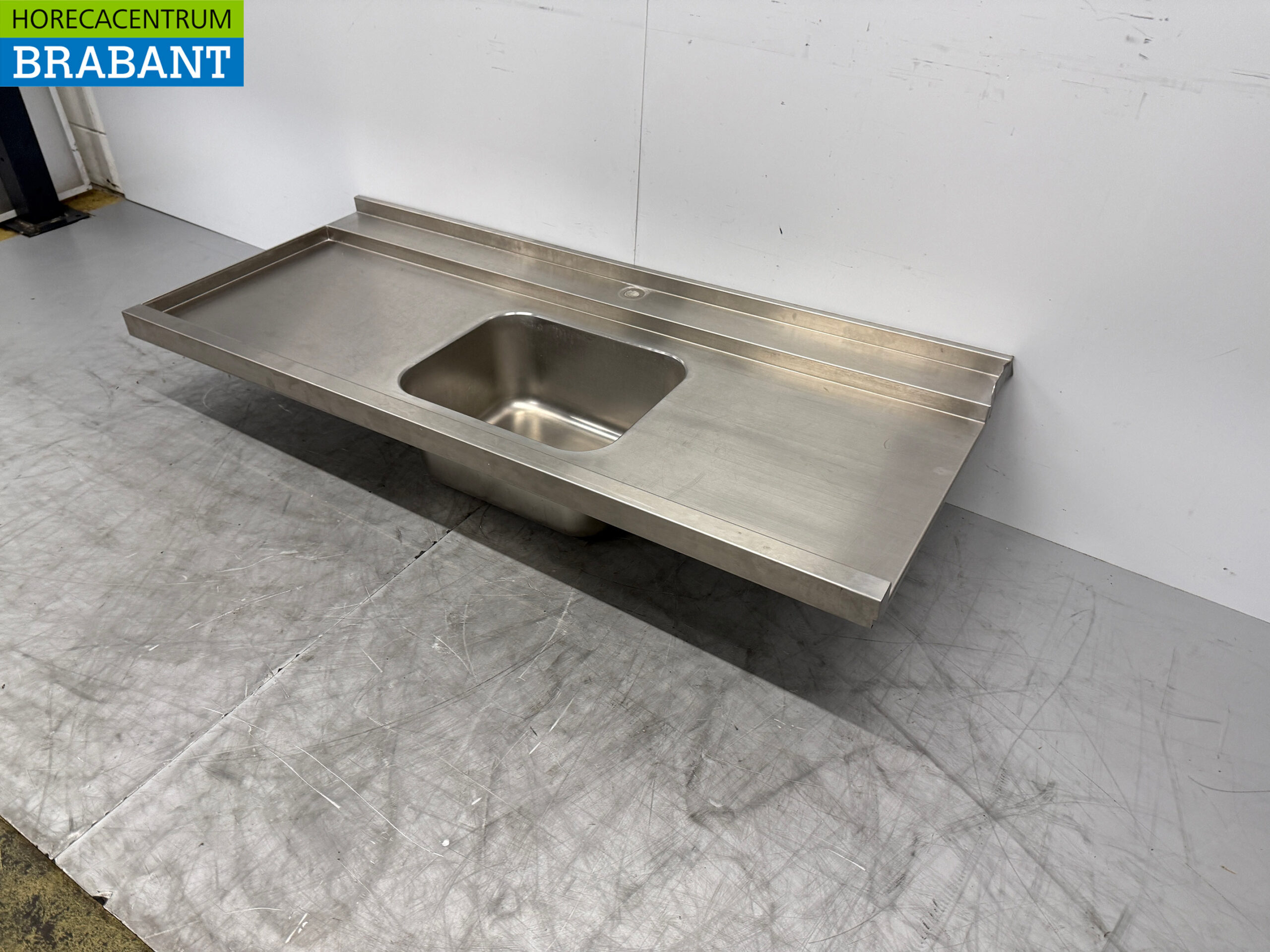 Stainless steel Supply tray with sink 170.5 x 72 cm Horeca - Image 2