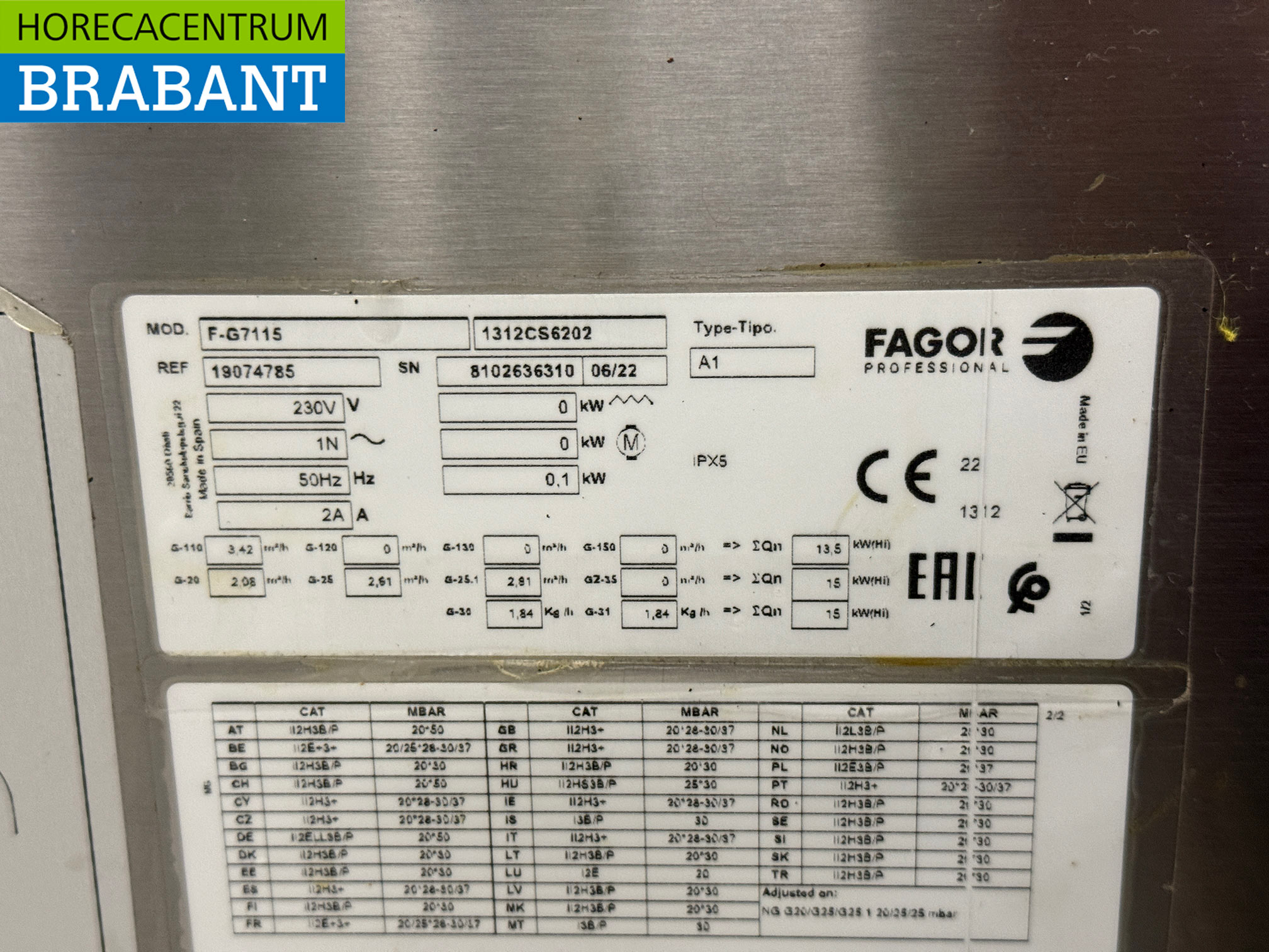 Stainless steel Fagor Fryer 15 liter GAS + 230V Horeca - Image 6