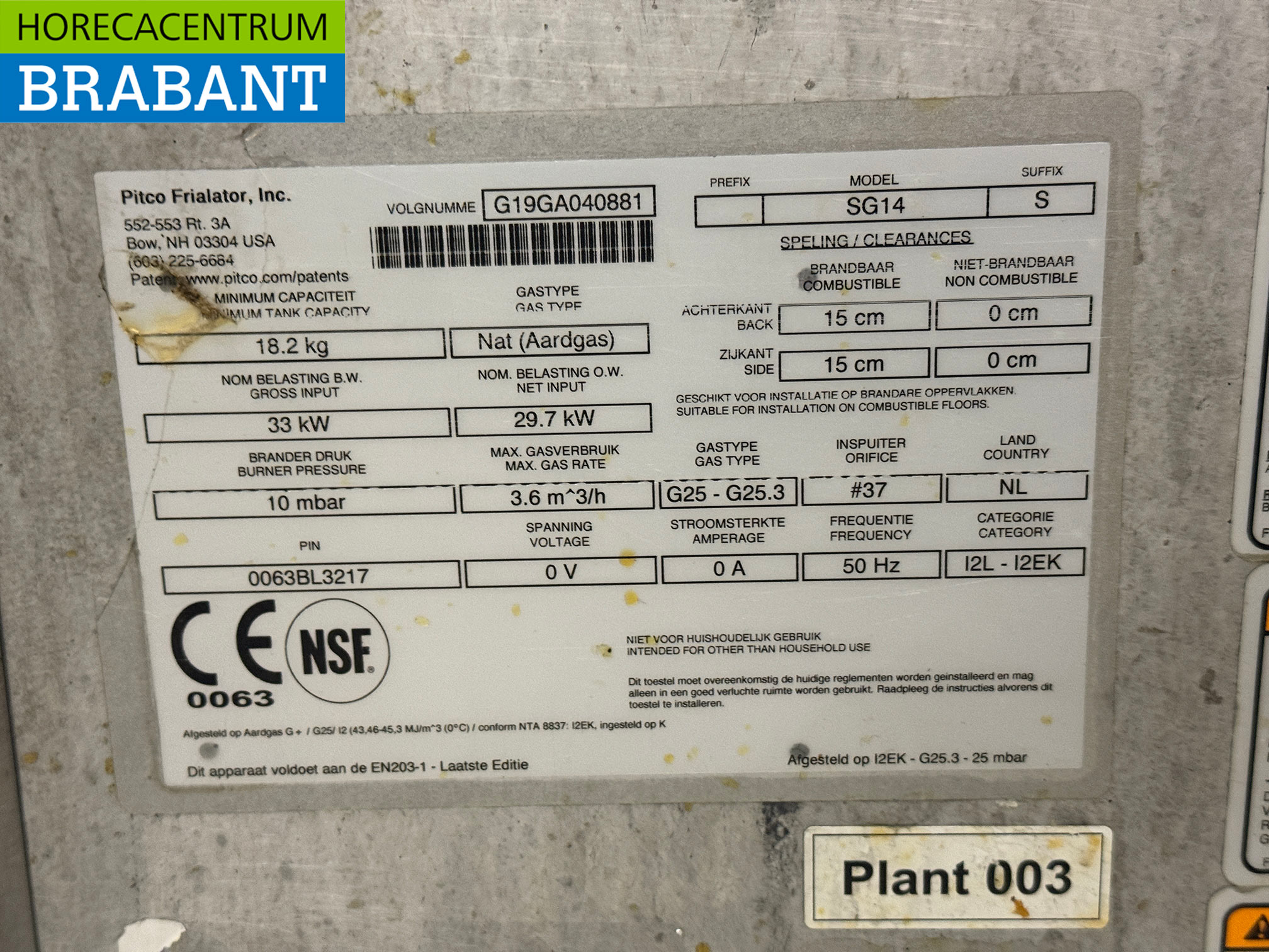 Stainless steel Pitco SG14 Fryer 23 liters GAS Catering - Image 6