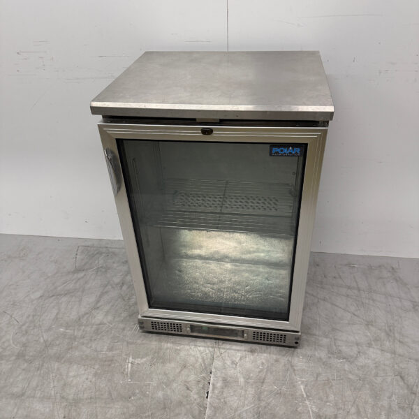 Stainless steel Polar Glass Door Refrigerator 200 liters 230V Catering