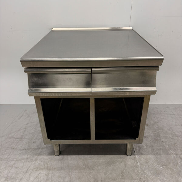 Stainless steel Gico Work Unit Neutral unit with 2 drawers 80 cm Horeca