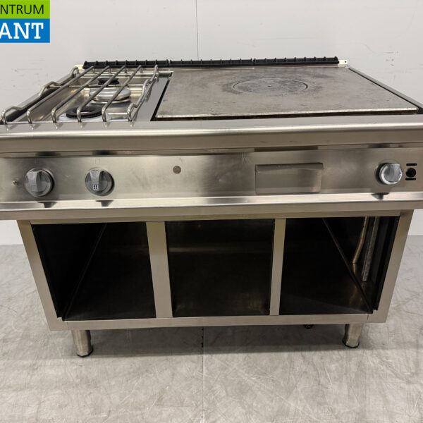 Stainless steel 2 Burner Stove with cookthrough 120 cm 900 line Horeca