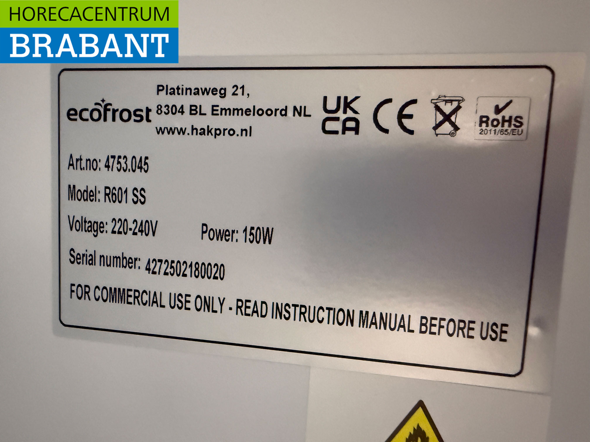 Stainless steel Ecofrost Refrigeration 562 liters 230V Catering - Image 5