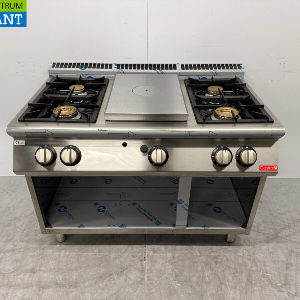 Stainless steel Gastro-M 4 Burner Stove with Cookthrough 120 cm GAS Catering