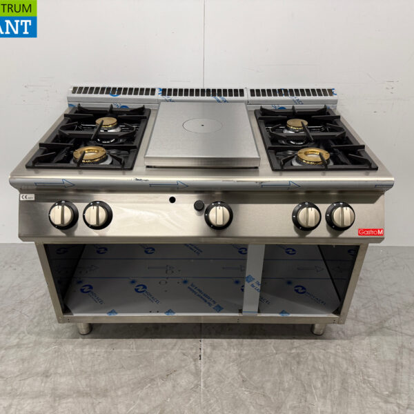Stainless steel Gastro-M 4 Burner Stove with Cookthrough 120 cm GAS Catering