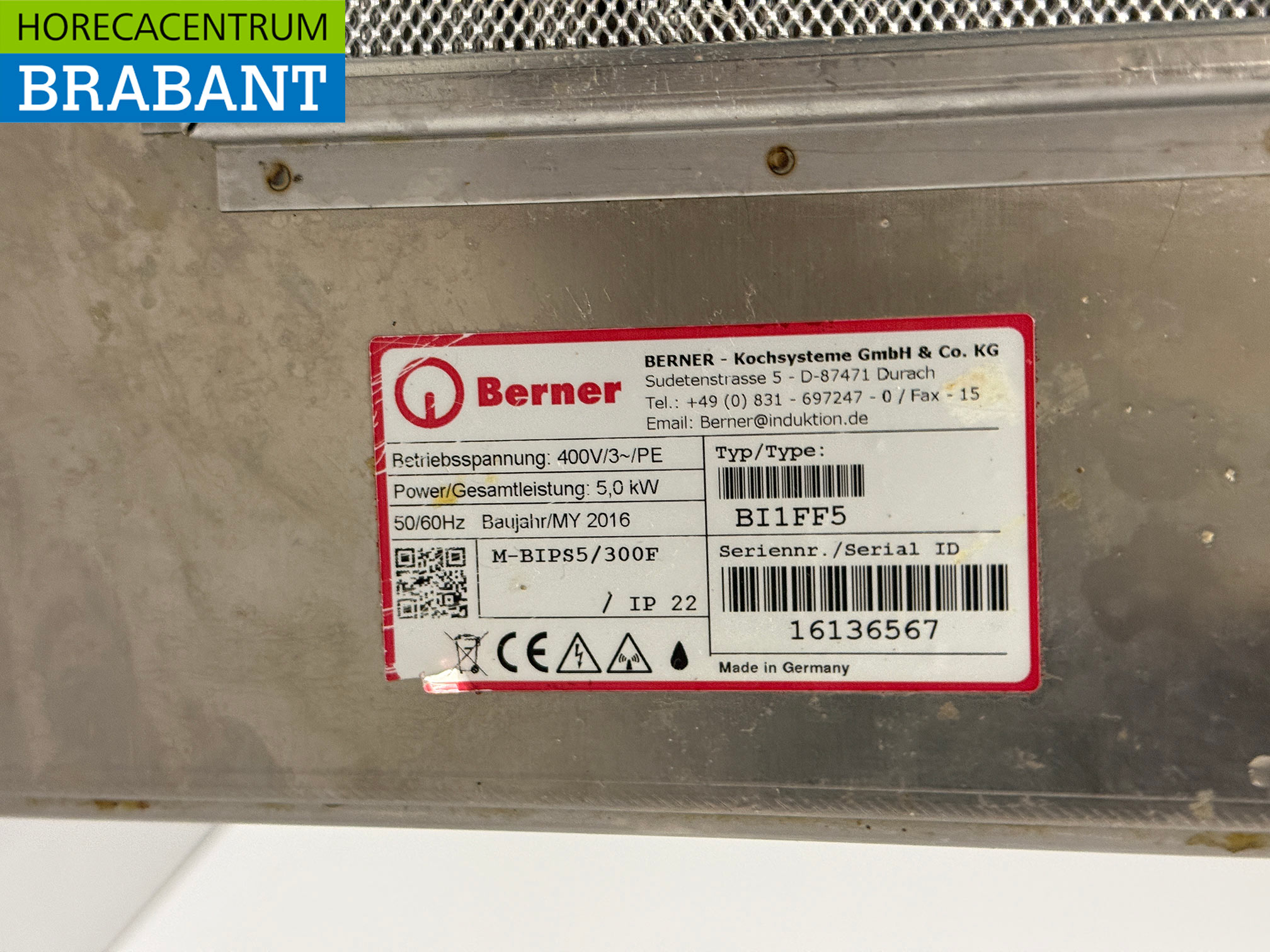 Stainless steel Berner Induction Hob 5 kW 400V Catering - Image 5