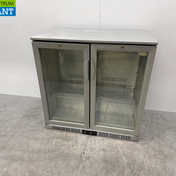 Exquisit Bar Refrigerator 2 Glass Folding Doors 90 cm 230V Catering