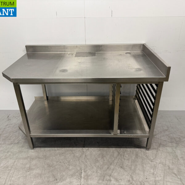 Stainless steel Worktable with undershelf and shelf 150 x 85 x 90 cm Catering