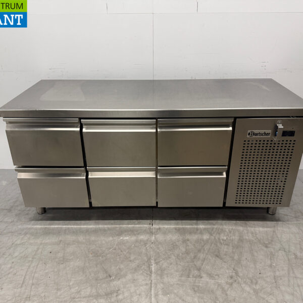 Stainless steel Bartscher Refrigerated Workbench 6 Drawers 179,5 cm 230V Horeca