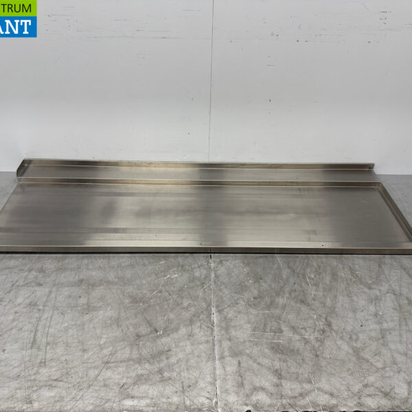 Stainless Steel Drain Sheet T.B.V. Slide Through Dishwasher 220 x 74 cm Horeca