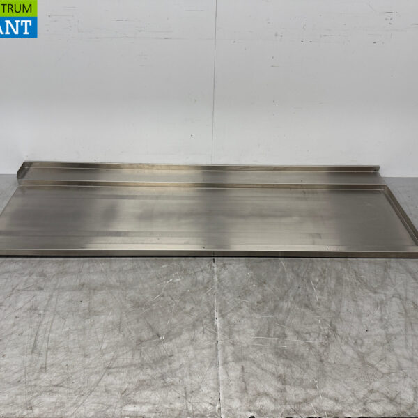 Stainless Steel Drain Sheet T.B.V. Slide Through Dishwasher 220 x 74 cm Horeca
