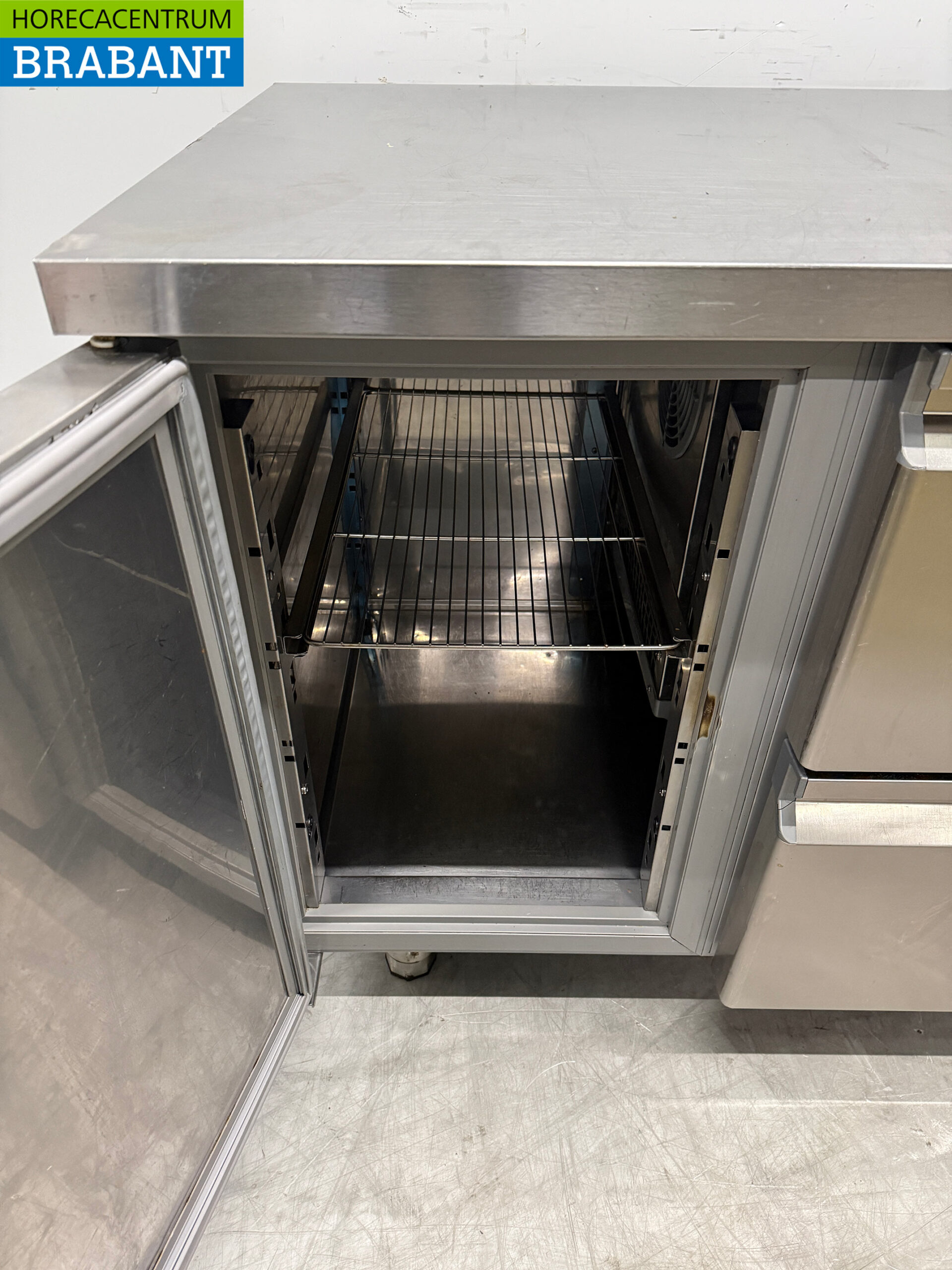 Stainless steel Topcold Refrigerated Workbench 1 Door and 6 drawers 224.5 cm Catering - Image 4