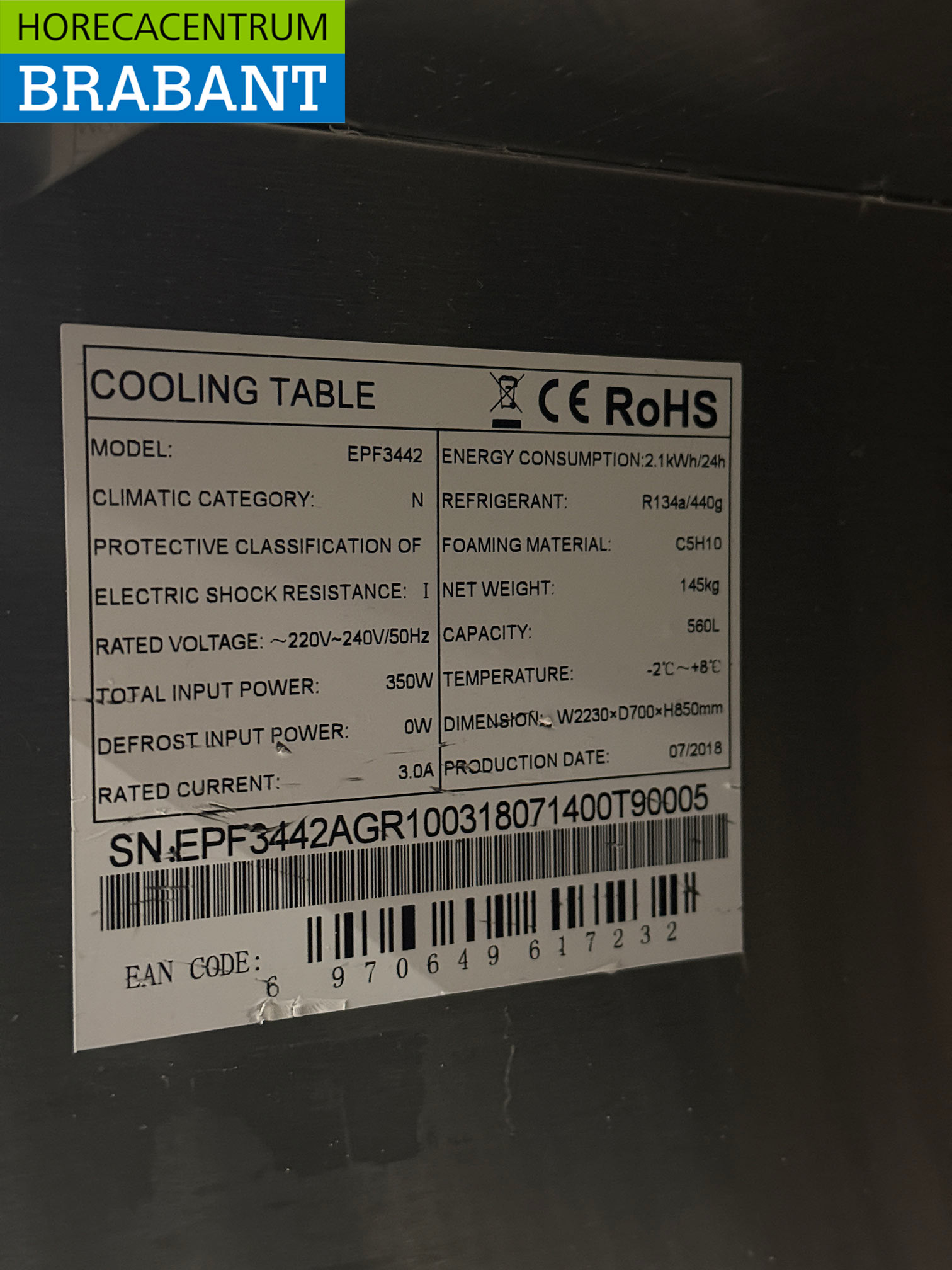 Stainless steel Atosa Refrigerated Workbench 4 Doors 223 cm 230V Catering - Image 5