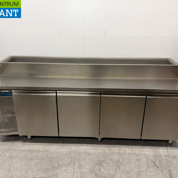 Stainless steel Iglu Refrigerated Workbench Saladette Saladiere 4 doors 60 x 40 cm 242 cm Horeca