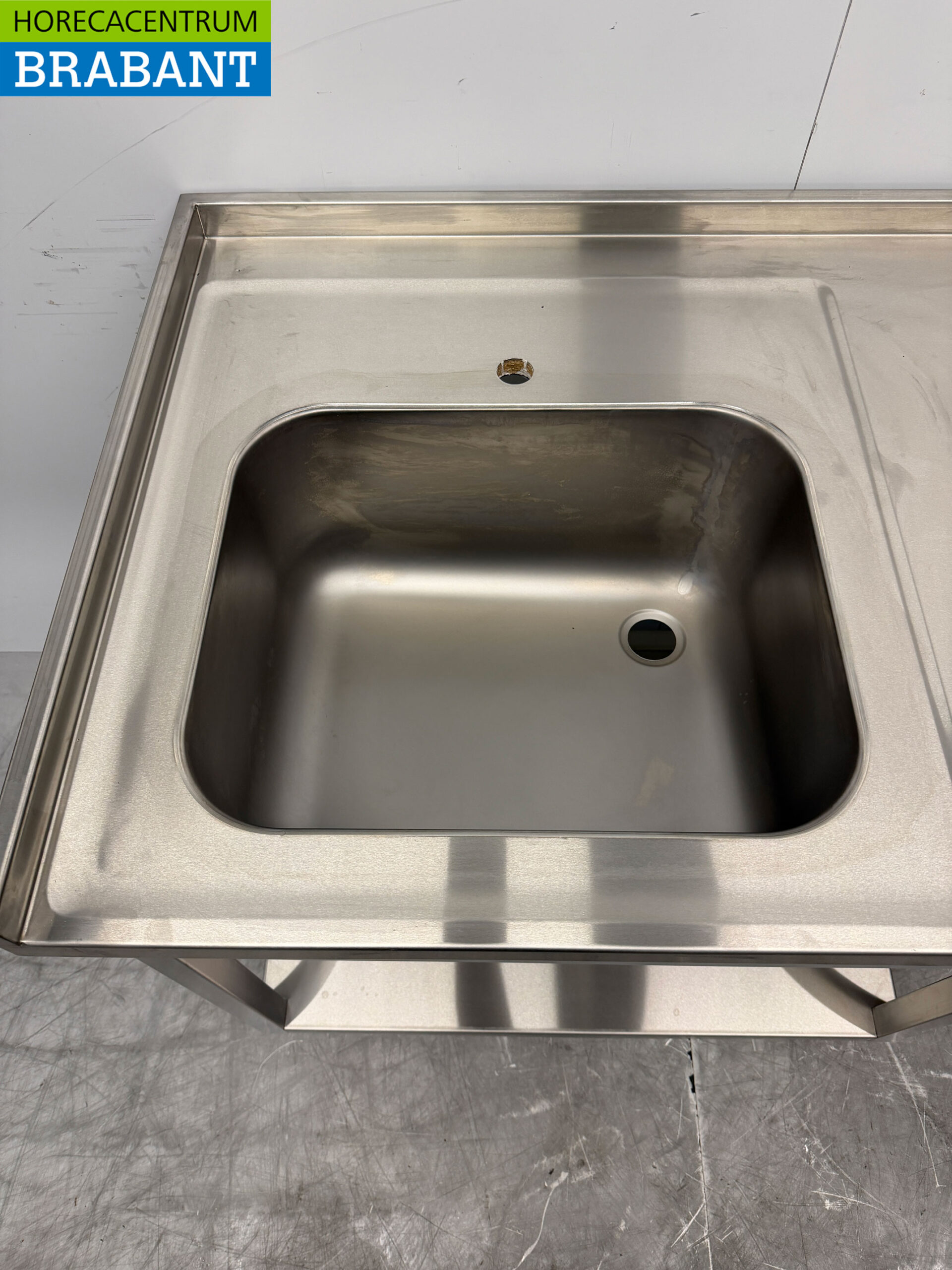Stainless steel Sink Table Sink 148.5 x 75 cm Catering - Image 5