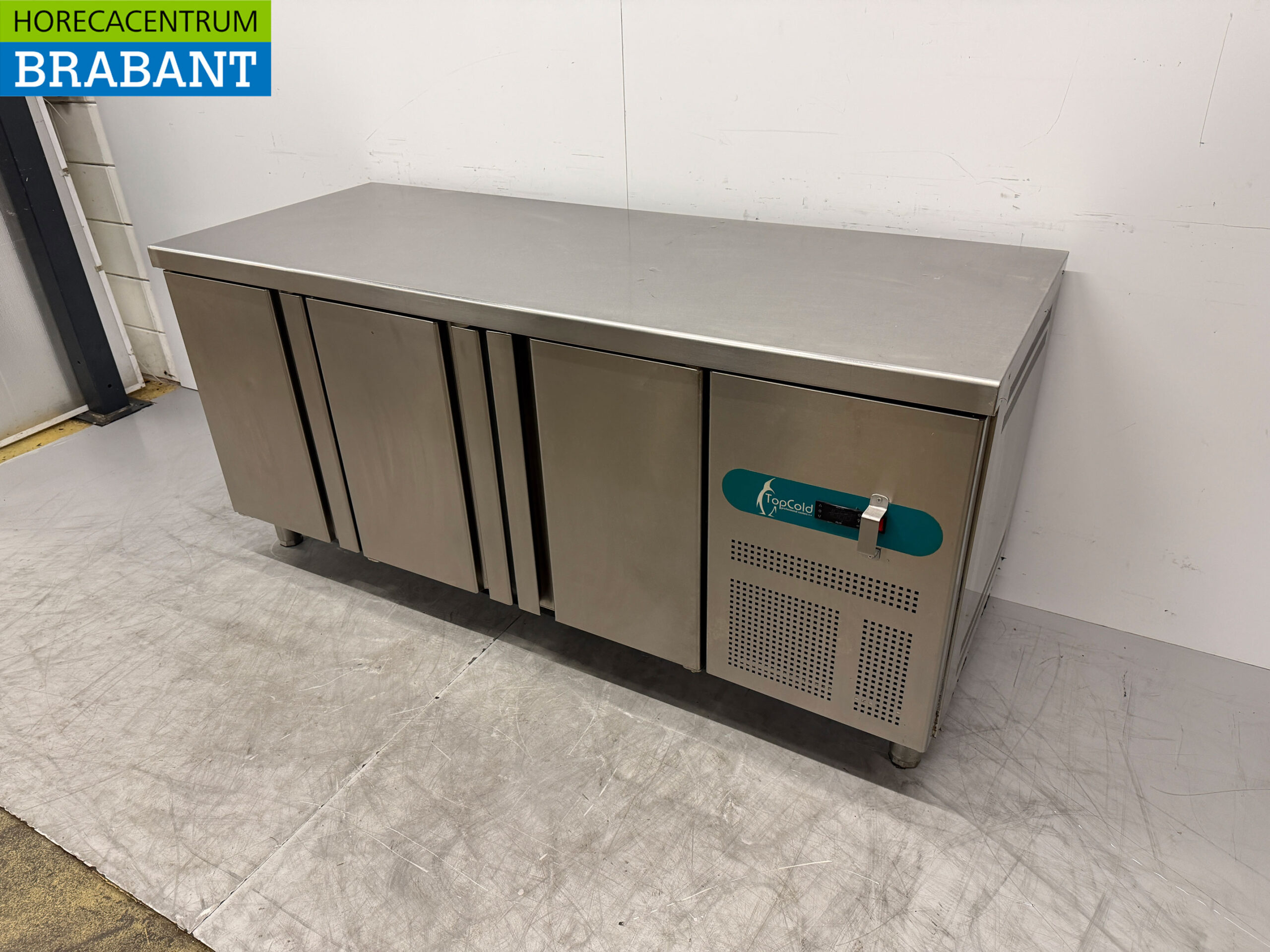 Stainless steel Freezer Workbench 3 Doors 179 cm 230V Catering - Image 2