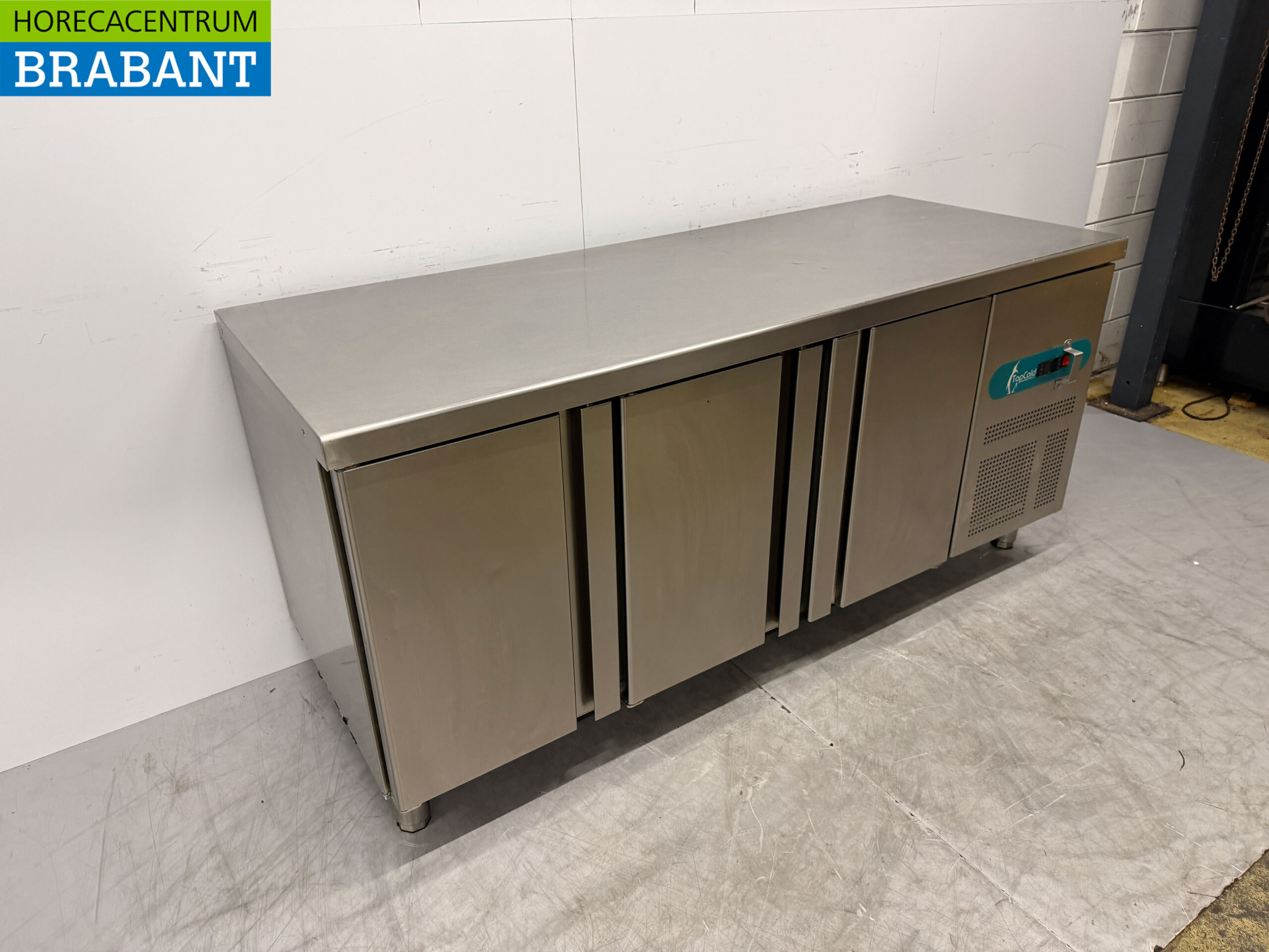 Stainless steel Freezer Workbench 3 Doors 179 cm 230V Catering - Image 3