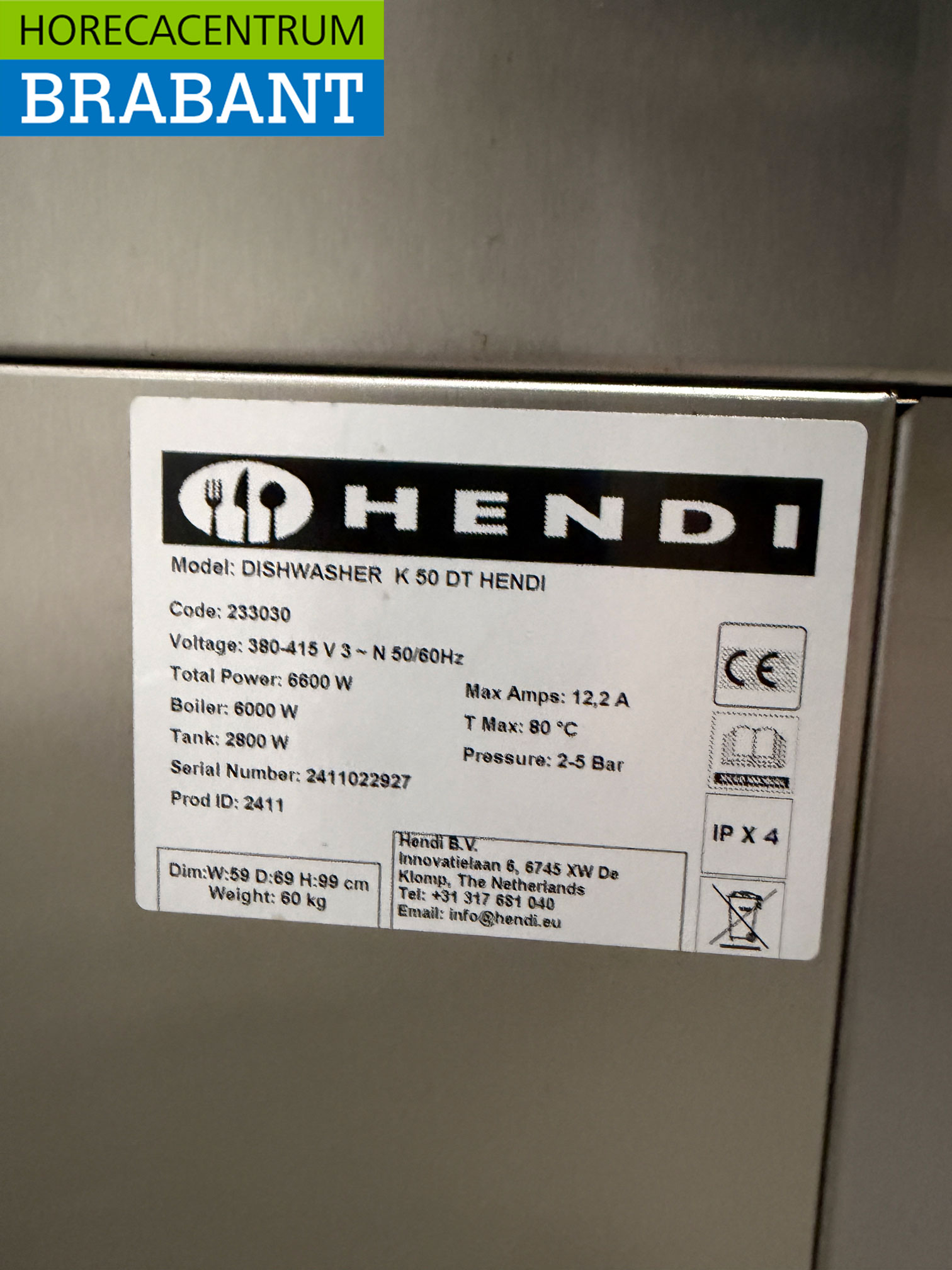 Stainless steel Hendi Dishwasher 400V Catering - Image 7