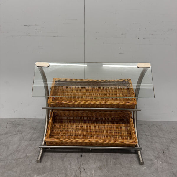 Stainless steel Bread Basket Etagere 2 Baskets Buffet Catering