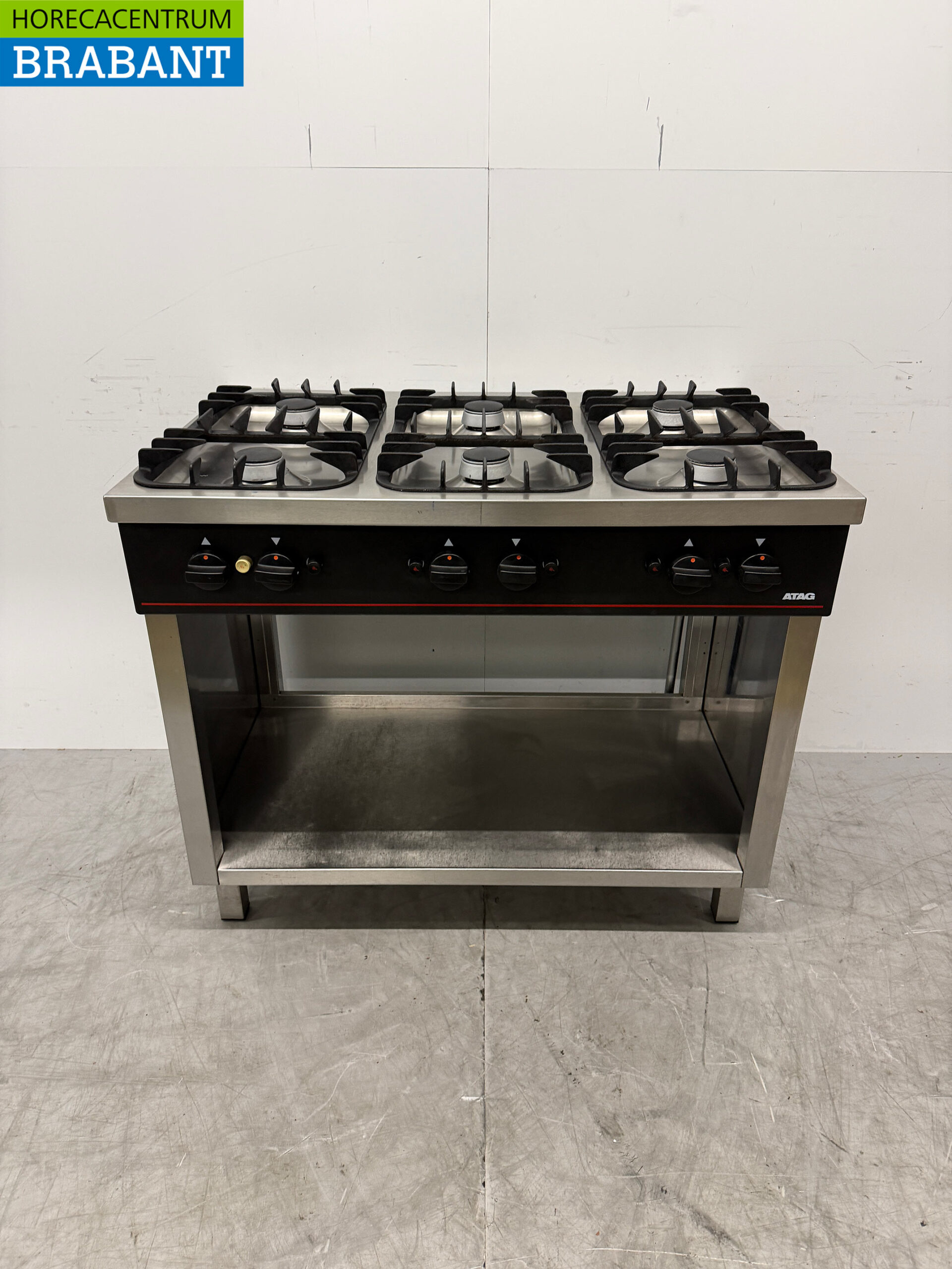 Stainless steel Atag 6 burner stove 105 cm GAS Horeca