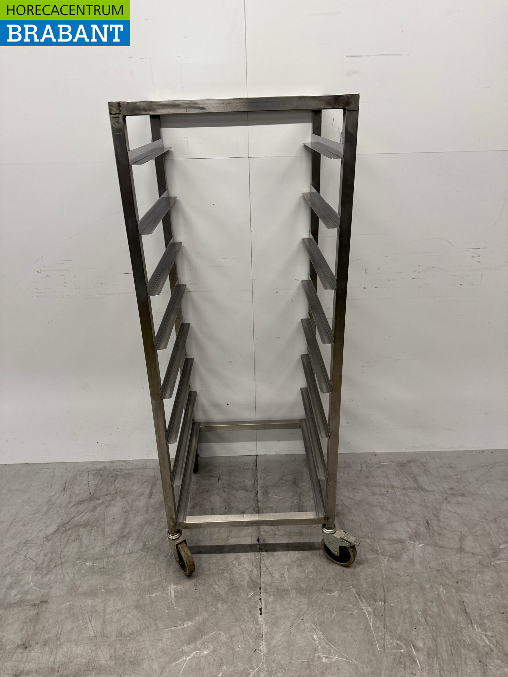 Stainless steel Regal Trolley for 8 Washing Crates 50 x 50 cm Horeca