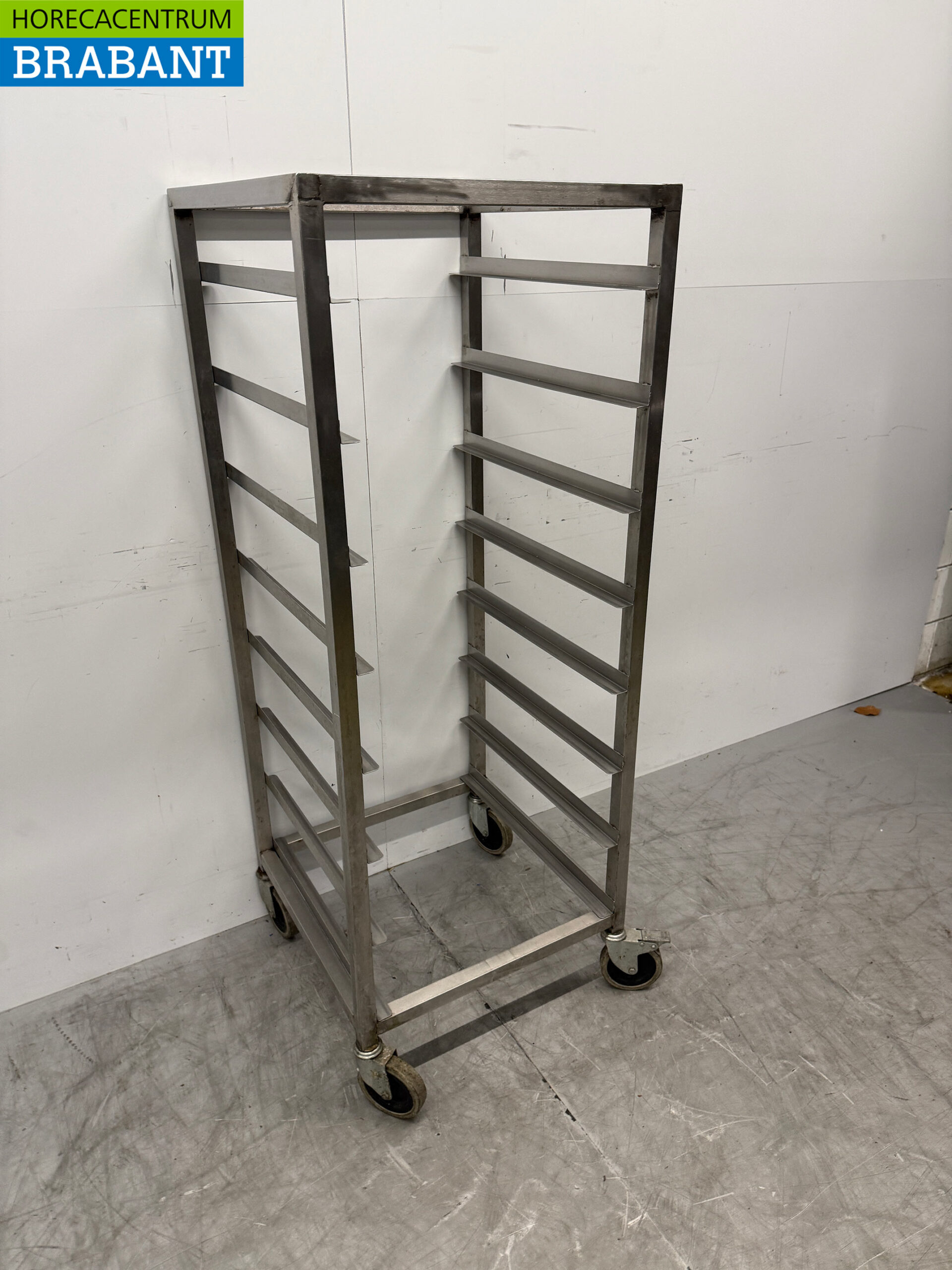 Stainless steel Regal Trolley for 8 Washing Crates 50 x 50 cm Horeca - Image 3
