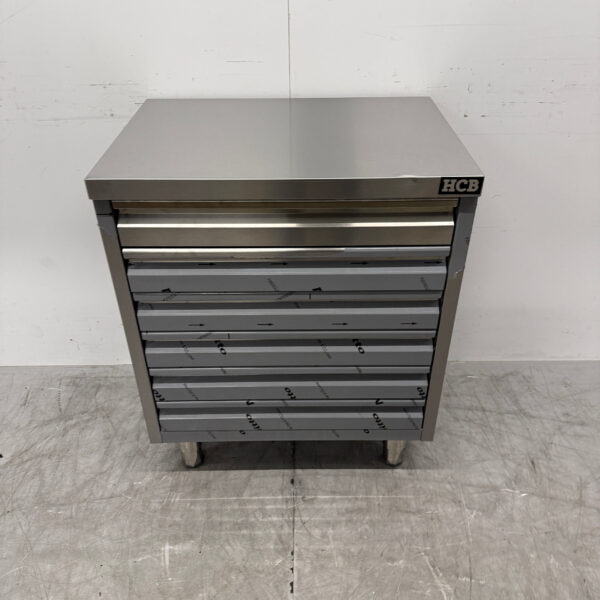 HCB Stainless Steel Work Cabinet Premium-line Drawer Cabinet 6 drawers for dough 70 cm Catering Pizzeria Bakery