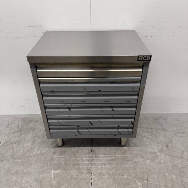 HCB Stainless Steel Work Cabinet Premium-line Drawer Cabinet 6 drawers for dough 70 cm Catering Pizzeria Bakery