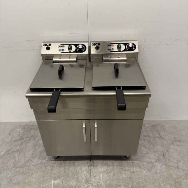 HCB Stainless Steel Double Fryer Frying 2 x 14 liters 400V Catering