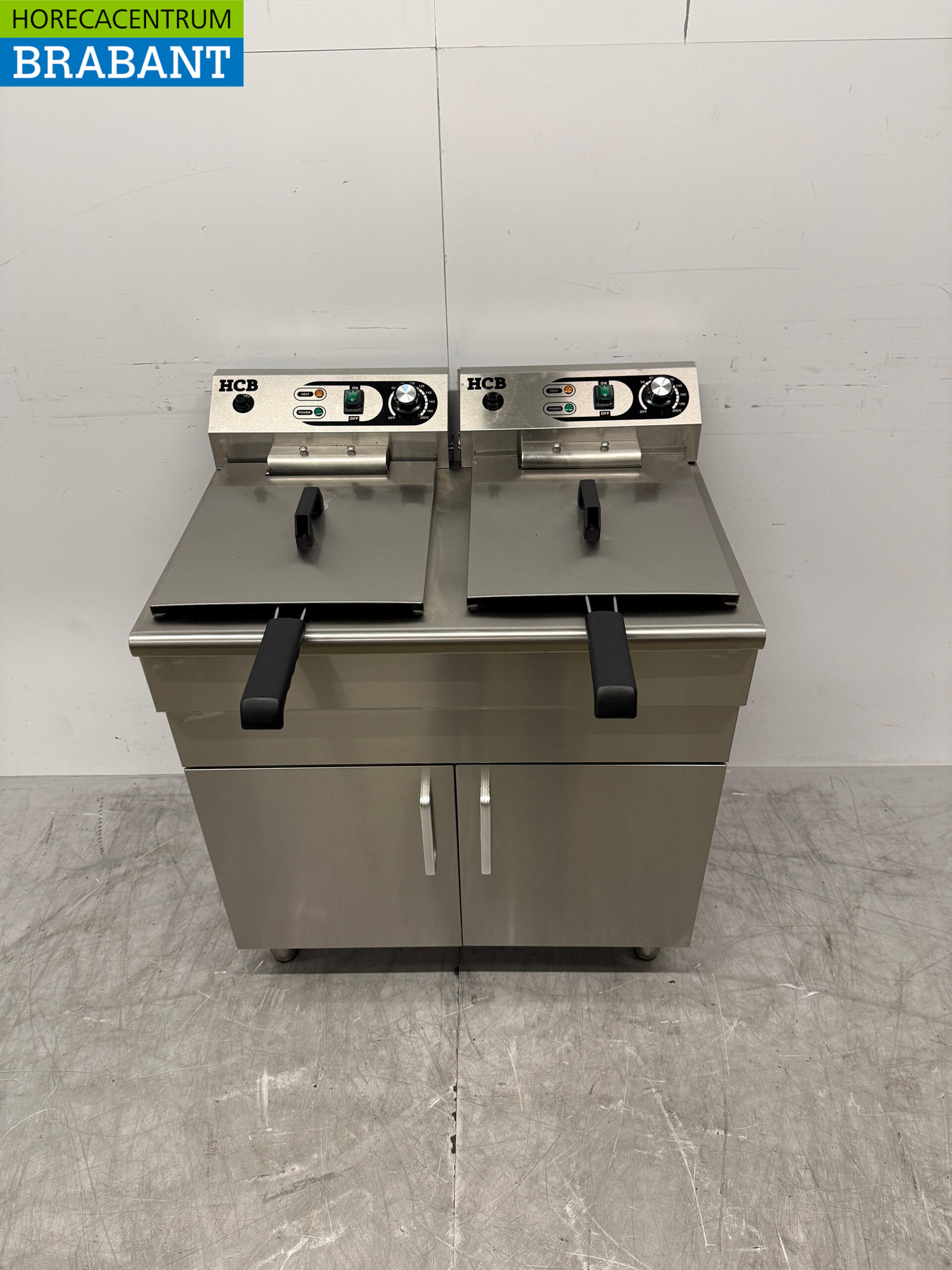 HCB Stainless Steel Double Fryer Frying 2 x 14 liters 400V Catering