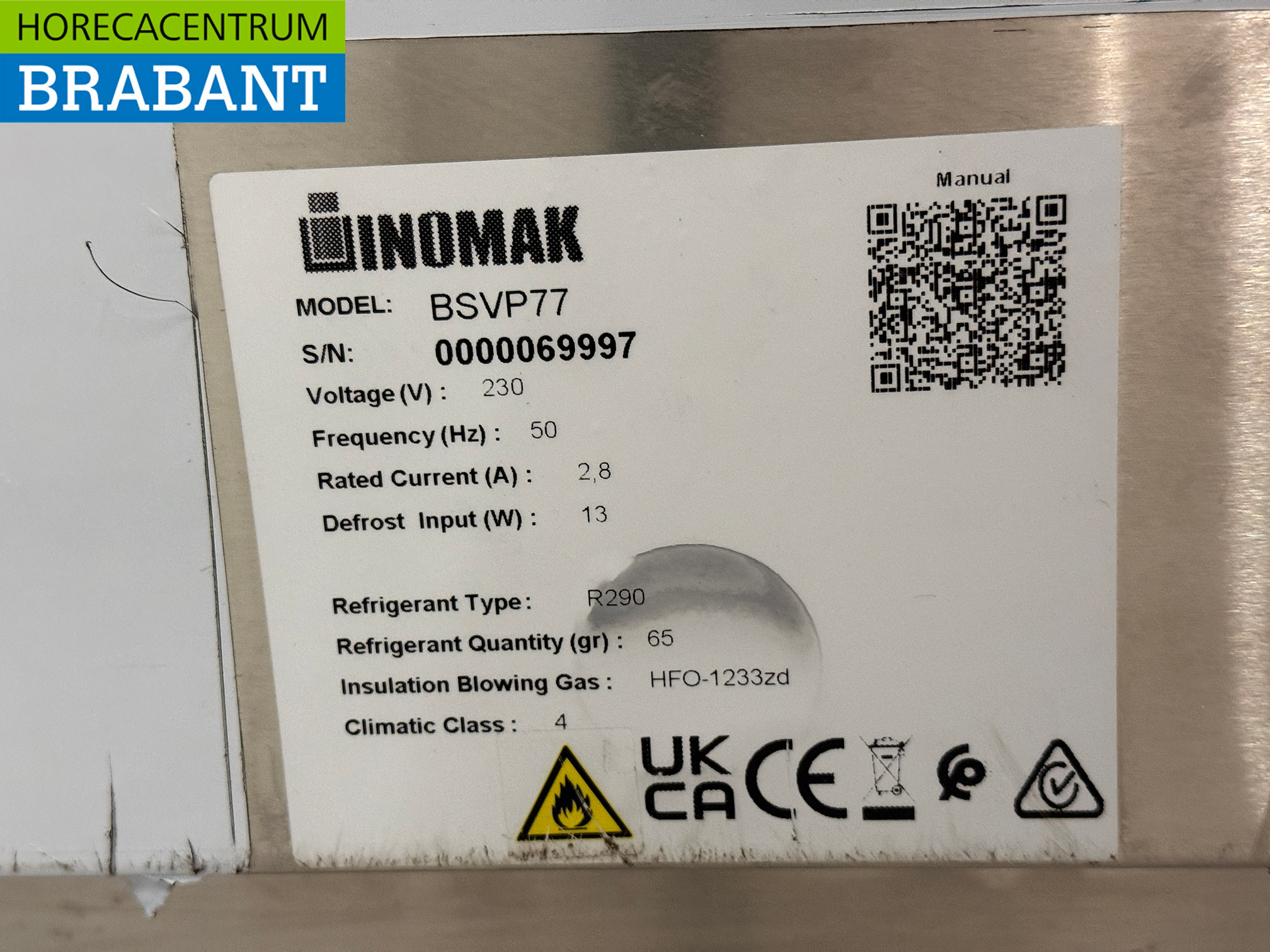 Stainless steel Inomak Saladette 2 Doors 108 cm 230V Horeca - Image 6