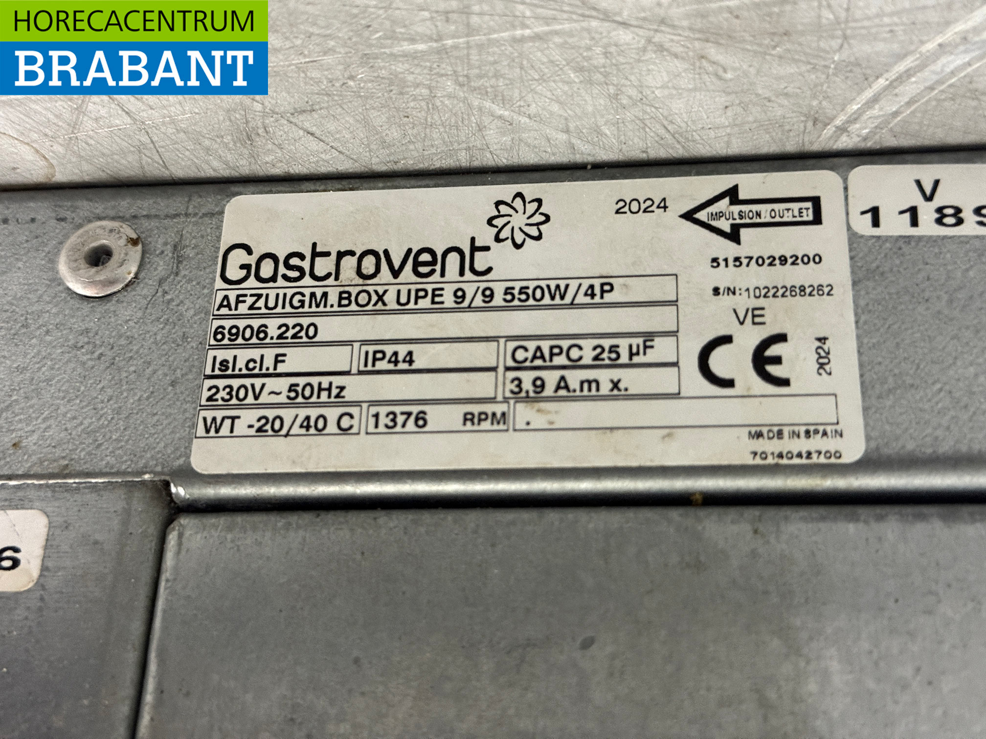 Gastrovent exhaust motor in box 3000 m3 230V Horeca - Image 5