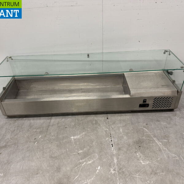 Stainless steel Top-up display case Top-up refrigerated display case saladiere 5 x 1/3 and 1 x 1/2 GN 150 cm Horeca