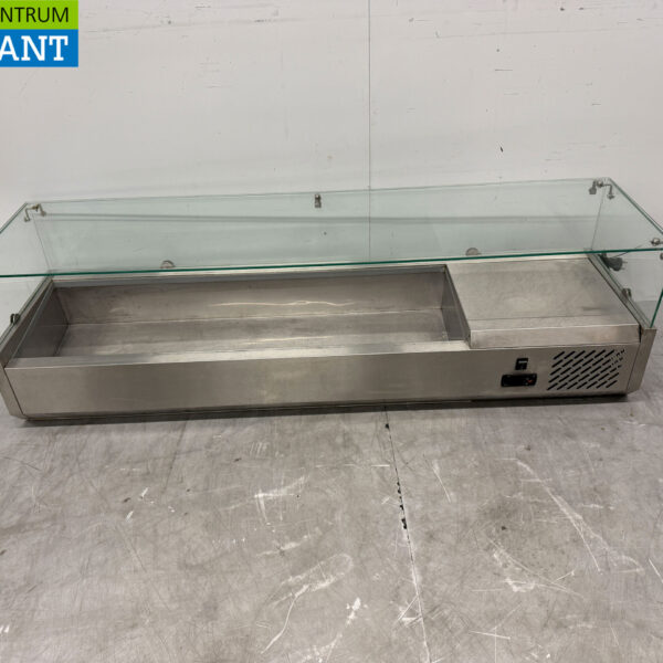 Stainless steel Top-up display case Top-up refrigerated display case saladiere 5 x 1/3 and 1 x 1/2 GN 150 cm Horeca
