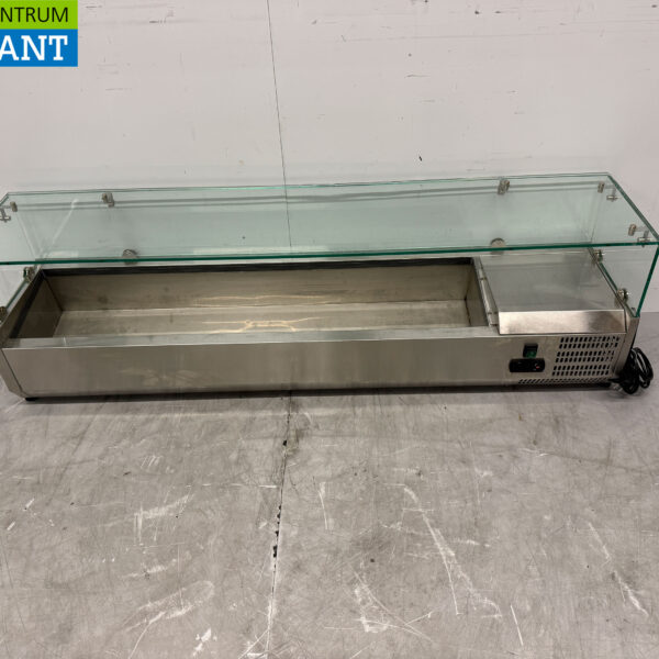 Stainless steel Top-up display case Top-up refrigerated display case saladière 7 x 1/4 GN 150 cm Horeca