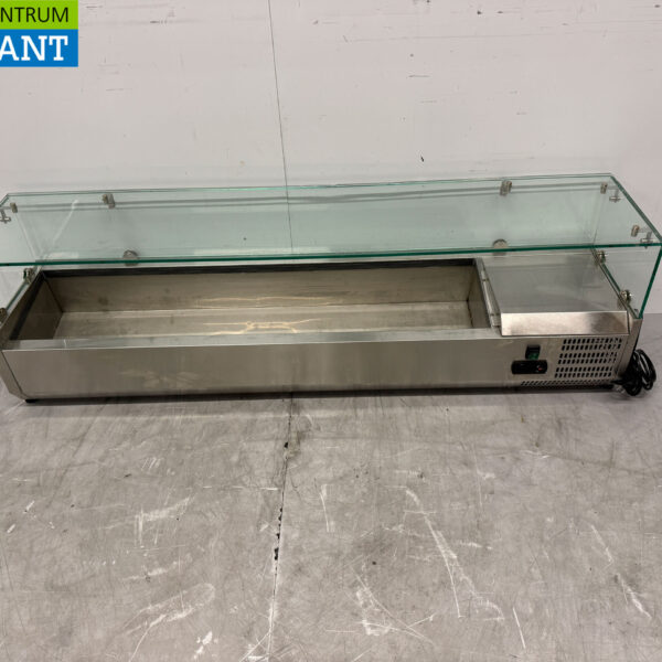 Stainless steel Top-up display case Top-up refrigerated display case saladière 7 x 1/4 GN 150 cm Horeca