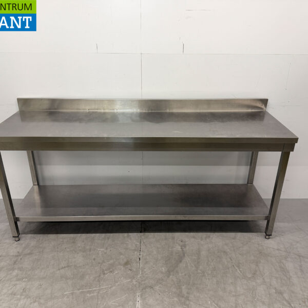 Stainless steel Worktable with undershelf 200 x 60 x 86 cm Catering