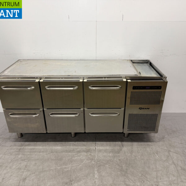 Stainless steel Gram Refrigerated Workbench 6 drawers 173 cm 230V Catering
