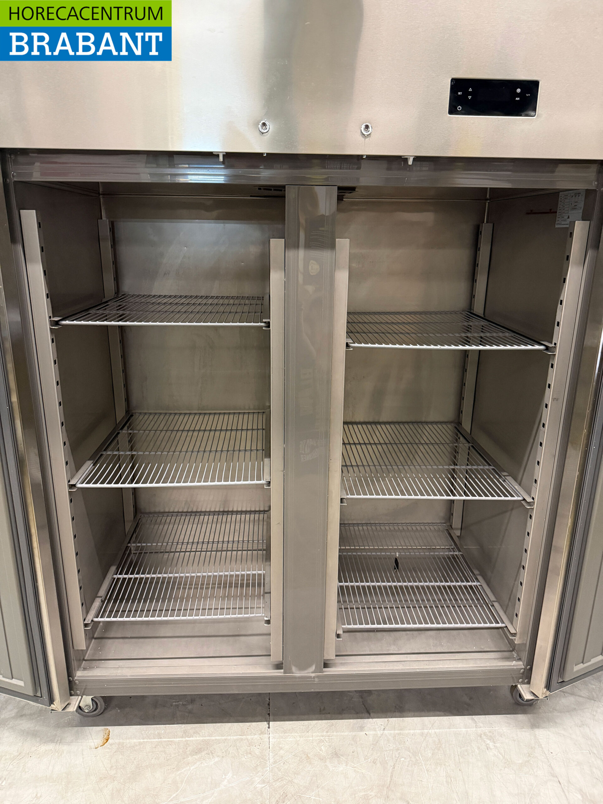 Stainless steel HCB Mobile Double Door 2 Door Freezer Freezer Monoblock 1350 liters 230V Horeca - Image 5