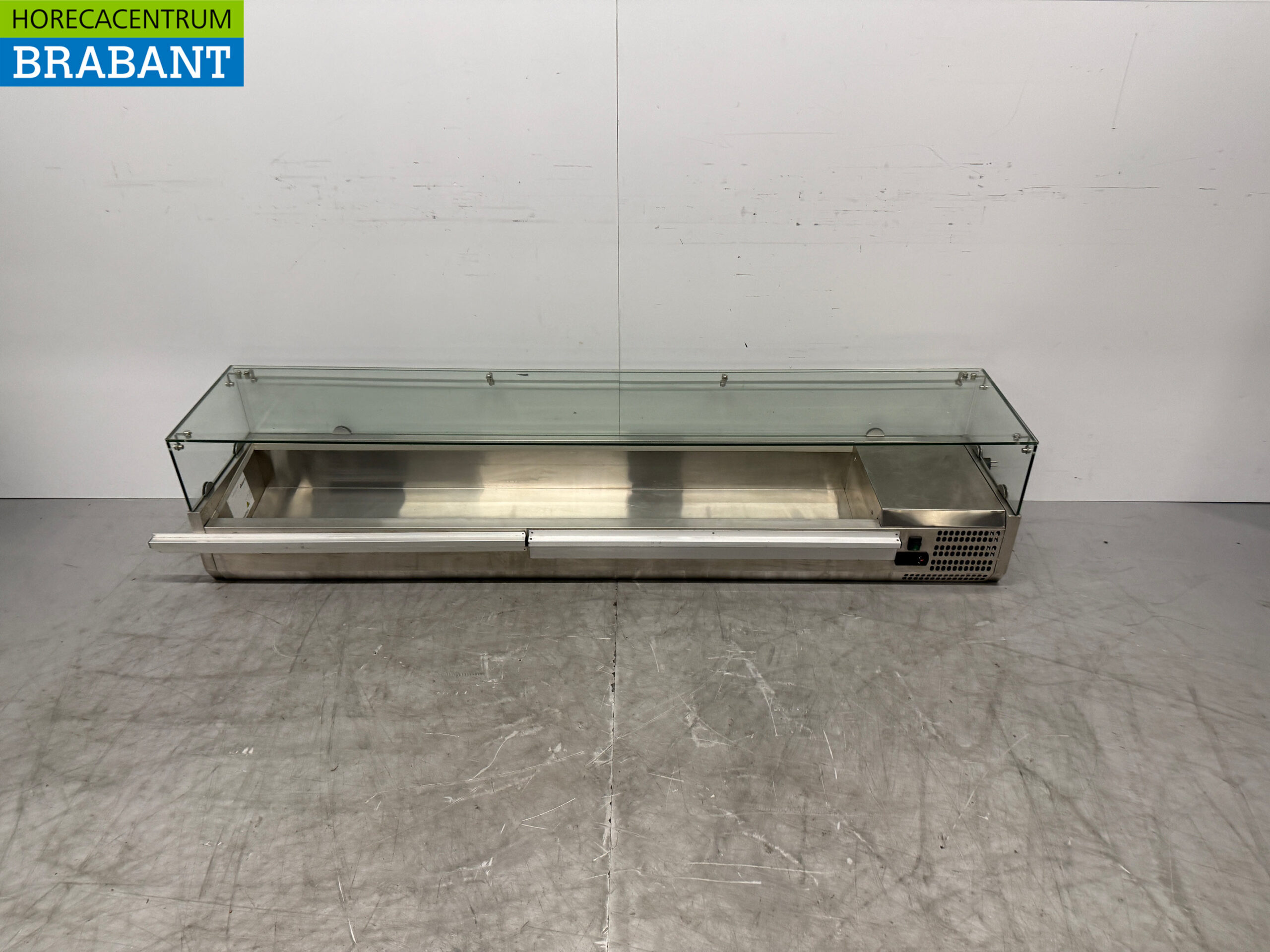 Stainless steel Arktic Top mounted display case Top mounted refrigerated display case saladière 9 x 1/3 GN 200 cm Horeca