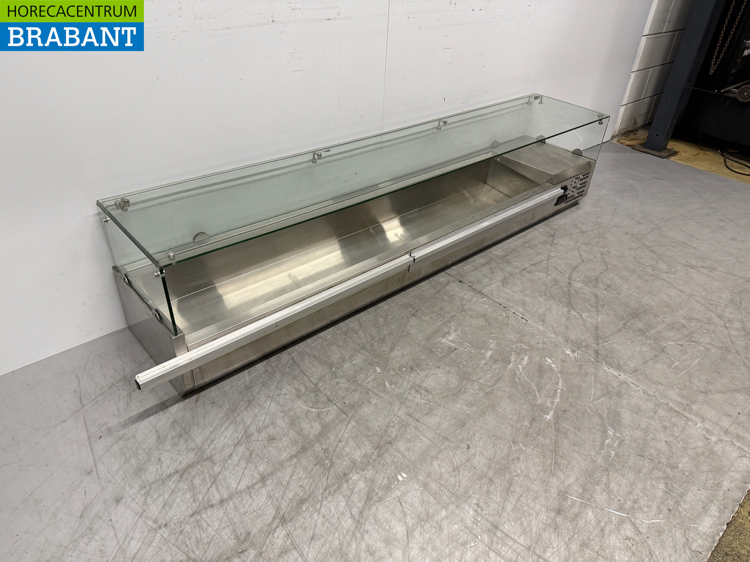 Stainless steel Arktic Top mounted display case Top mounted refrigerated display case saladière 9 x 1/3 GN 200 cm Horeca - Image 3