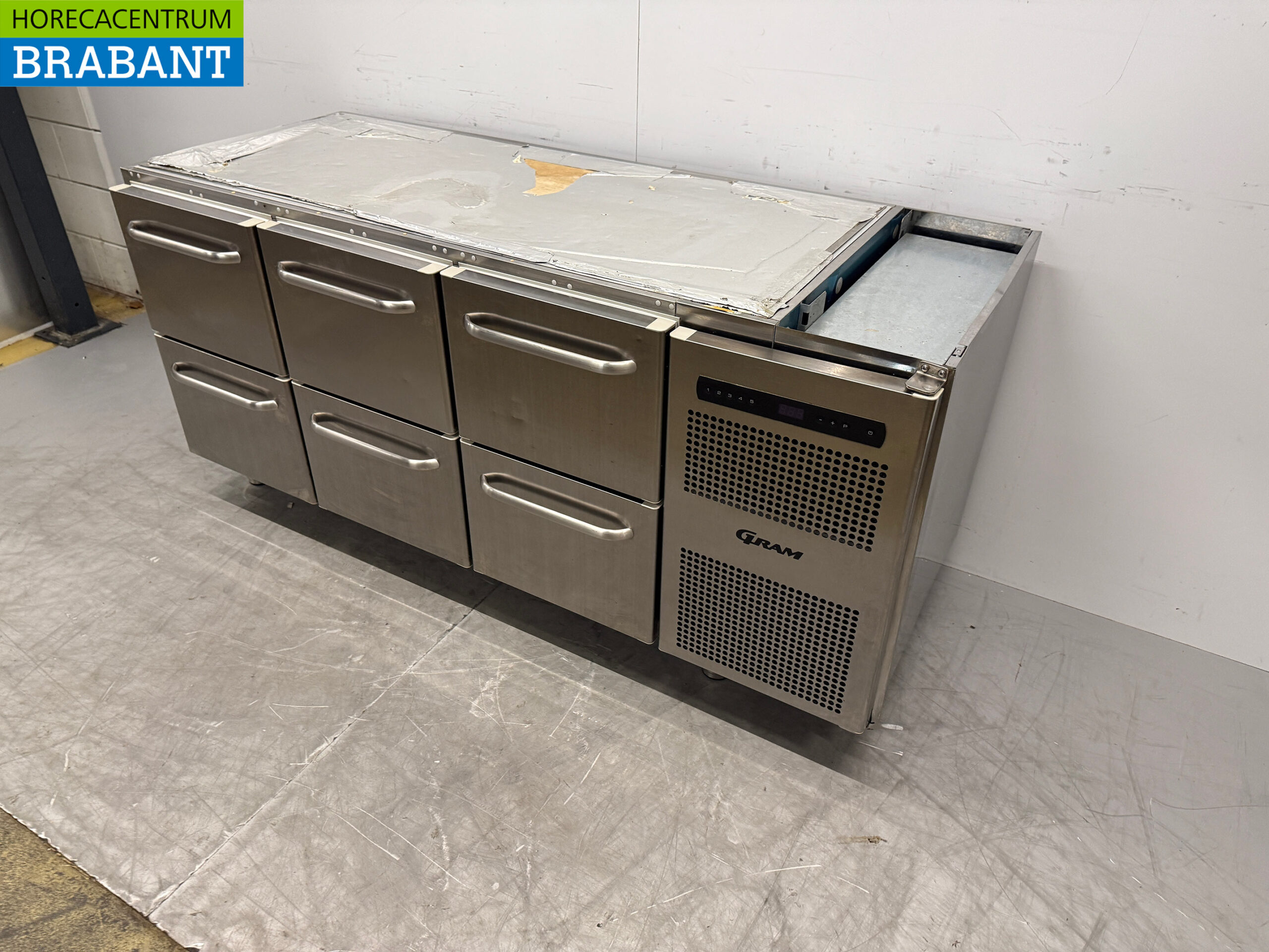 Stainless steel Gram Refrigerated Workbench 6 Drawers 173 cm 230V Catering - Image 2